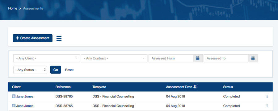 Assessments List