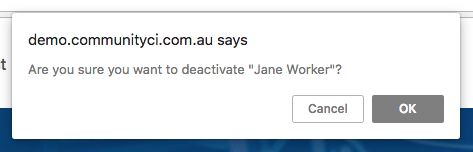 Confirm Deactivation