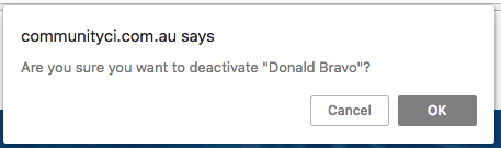 Confirm Deactivation