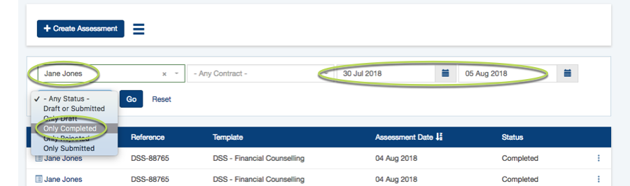 Search completed assessment