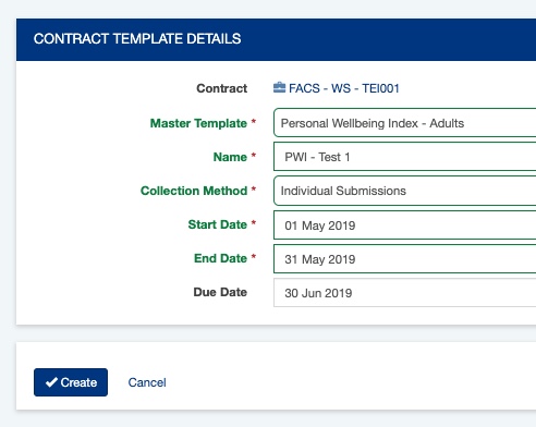 Contract template details